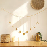 Geschmiedete goldene Mondphasen-Wanddekoration